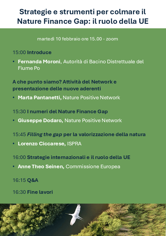 Webinar - Strategie e strumenti per colmare il Nature Finance Gap: il ruolo della UE.